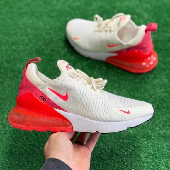 Nike Air Max 270 Sail Hot Punch Womens Shoes AH6789-122 VNDS Sz 9.5